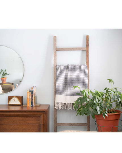 65" X 17" Gray Wood Hanging Dimensional Sculpture