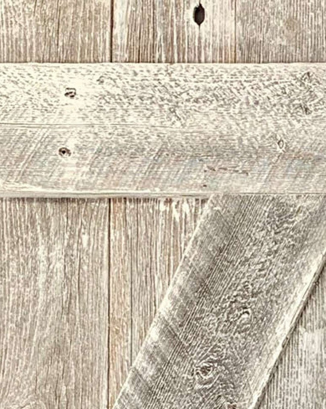 Set Of Two Rustic Weathered Grey Wood Decorative Window Shutters