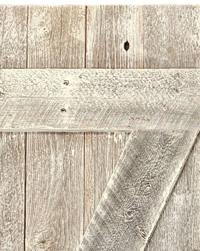 Set Of Two Rustic Weathered Grey Wood Decorative Window Shutters