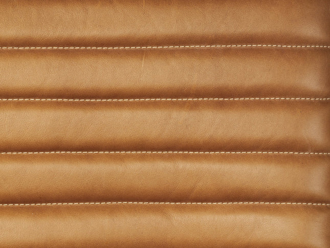 37" Tan and Black Faux Leather Tufted Lounge Chair