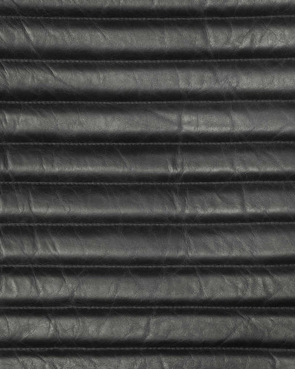 37" Black And Brown Faux Leather Lounge Chair