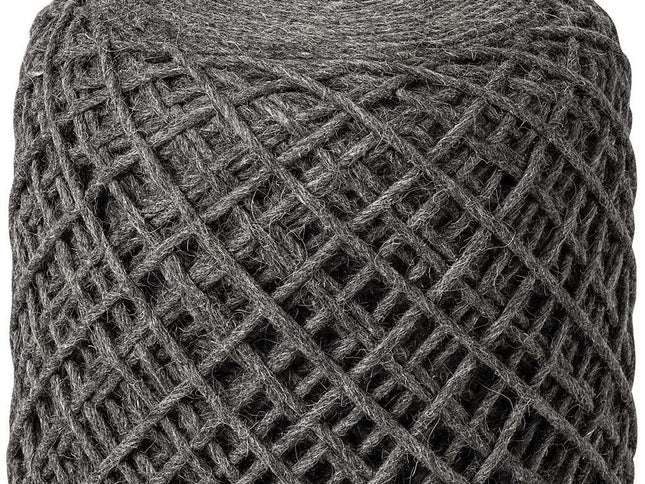 16" Gray Upholstery Cylinder Abstract Pouf Ottoman