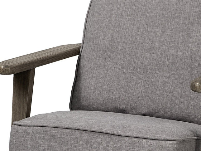 31" Gray and Brown Fabric Lounge Chair