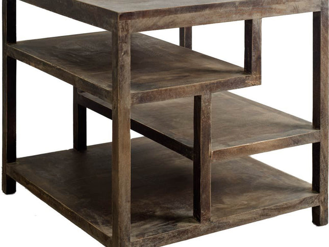 22" Brown Solid Wood Square End Table