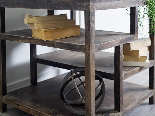 22" Brown Solid Wood Square End Table