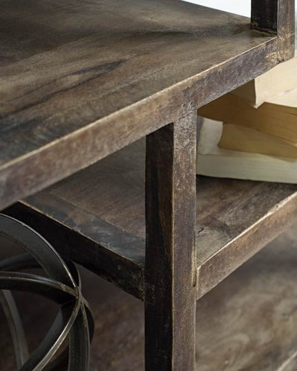 22" Brown Solid Wood Square End Table