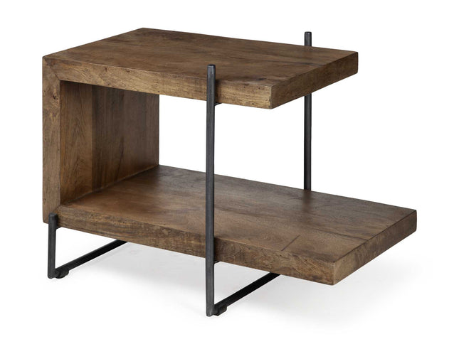 22" Brown Solid Wood Square End Table