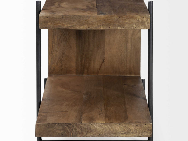 22" Brown Solid Wood Square End Table