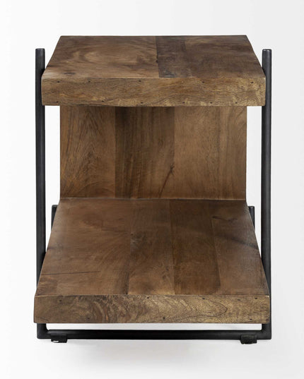 22" Brown Solid Wood Square End Table