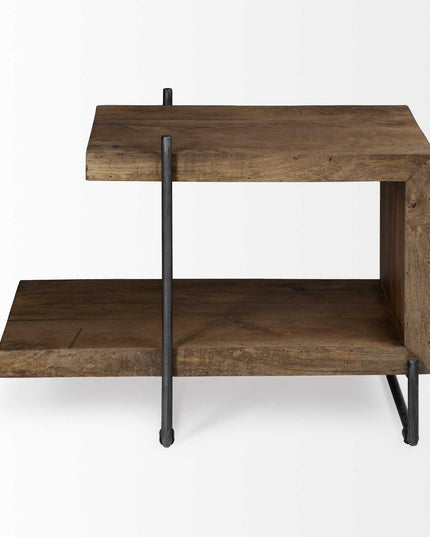 22" Brown Solid Wood Square End Table