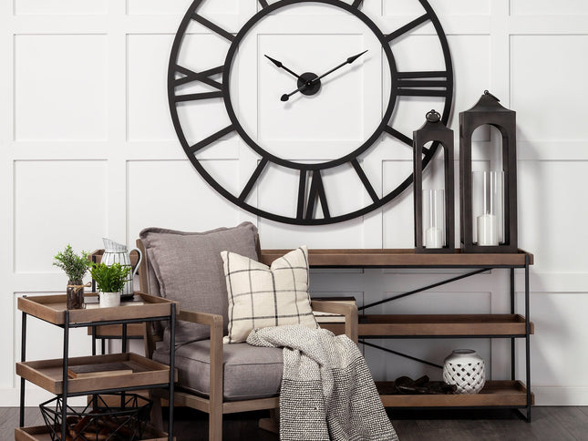 26" Brown Solid Wood Square End Table With Two Shelves
