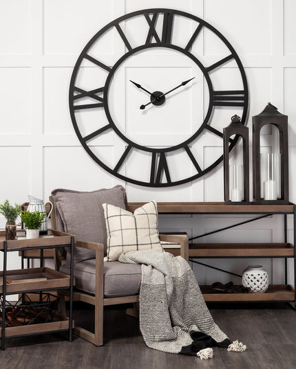 26" Brown Solid Wood Square End Table With Two Shelves