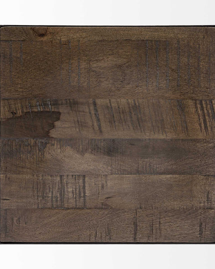 23" Brown Solid Wood Square End Table