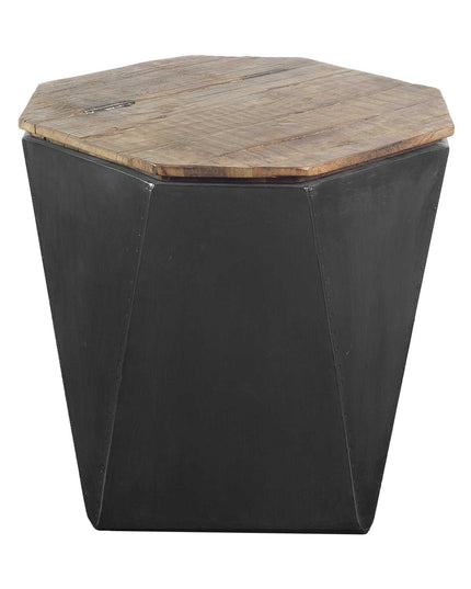 21" Black Solid Wood End Table