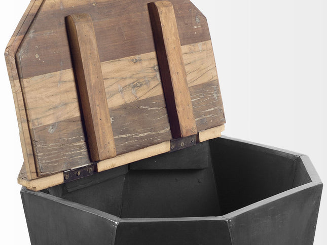 21" Black Solid Wood End Table