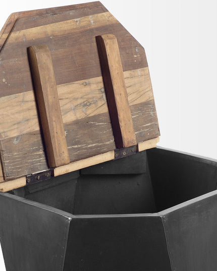 21" Black Solid Wood End Table