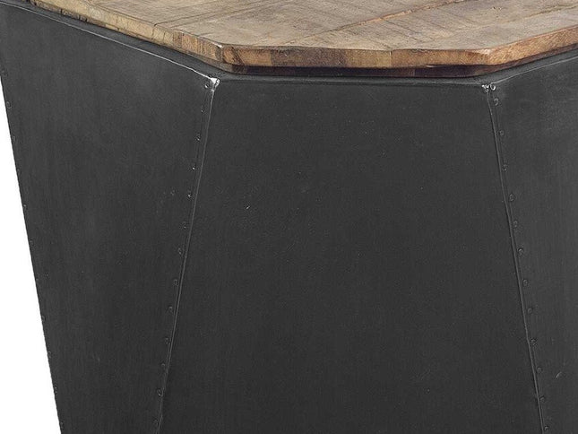 21" Black Solid Wood End Table