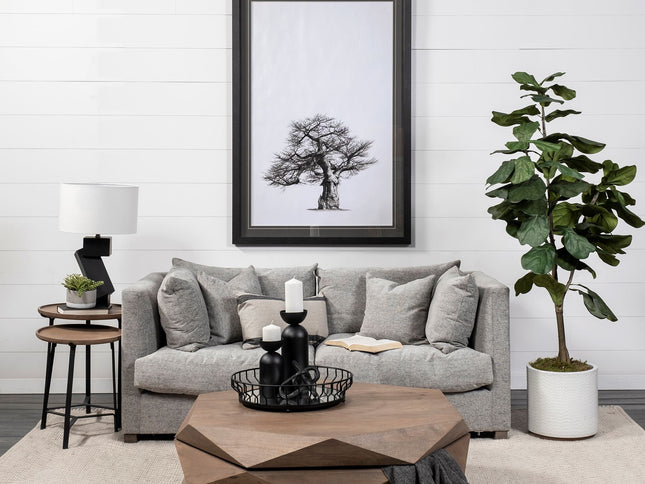 24" Brown Solid Wood Round End Table