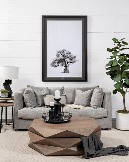 24" Brown Solid Wood Round End Table