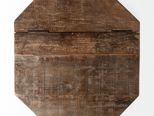 21" Brown Solid Wood End Table