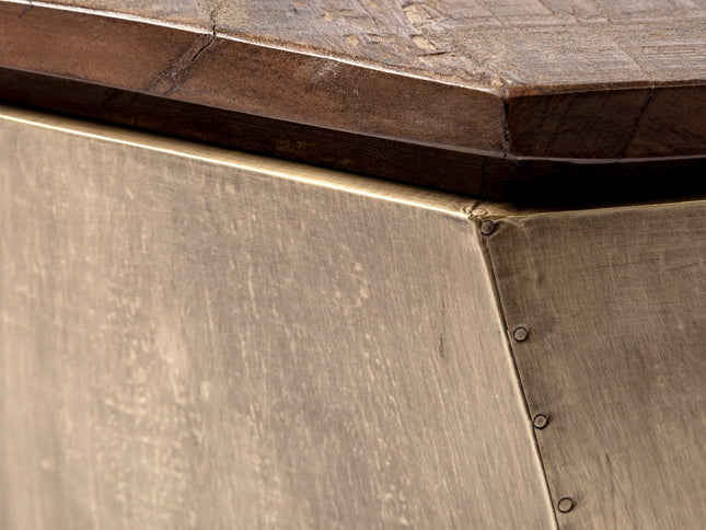 21" Brown Solid Wood End Table