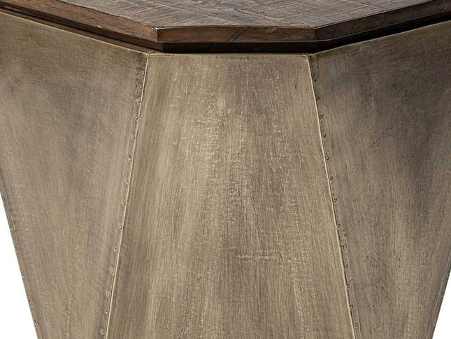 21" Brown Solid Wood End Table