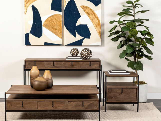 24" Brown Solid Wood Square End Table