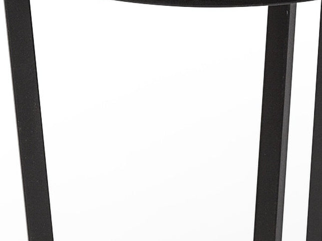 21" Black And White Marble Round End Table