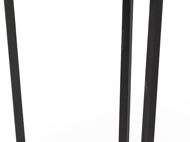 25" Black And White Marble End Table