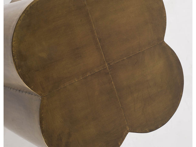 22" Brass And Antique Brass Brass End Table