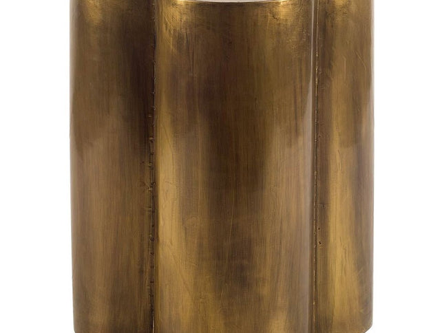 22" Brass And Antique Brass Brass End Table