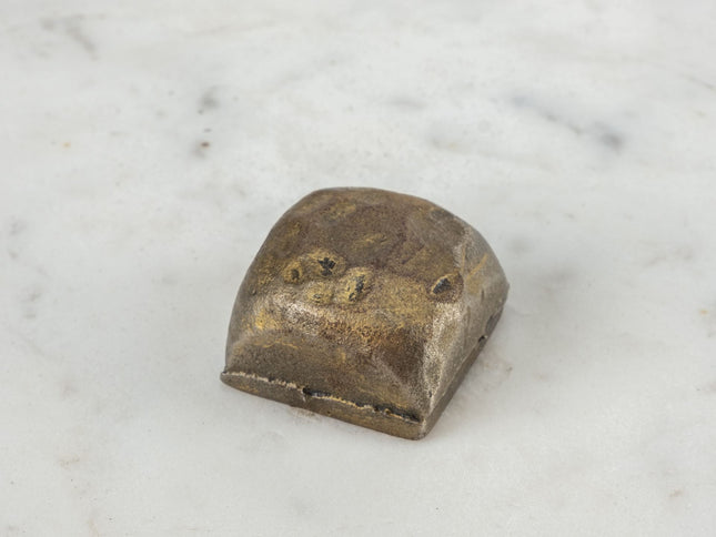 23" Gold And White Marble End Table