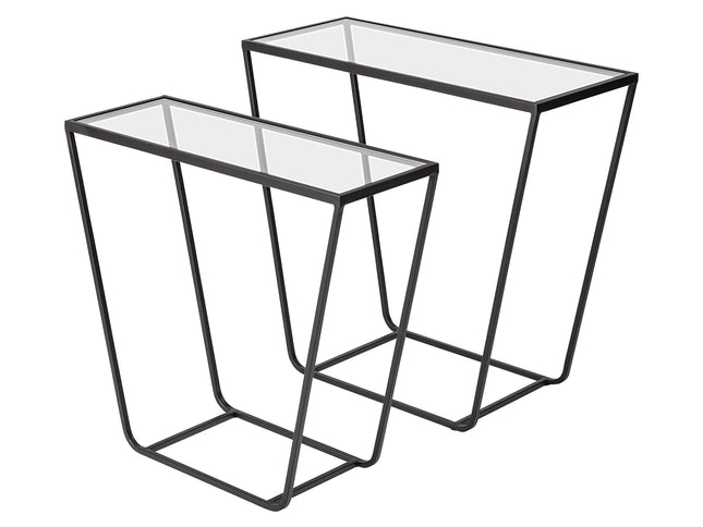 10" Clear Glass Frame Console Table