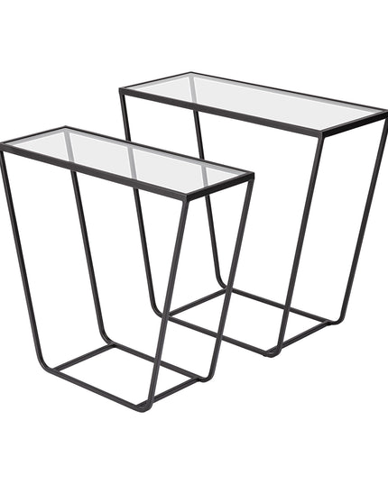 10" Clear Glass Frame Console Table