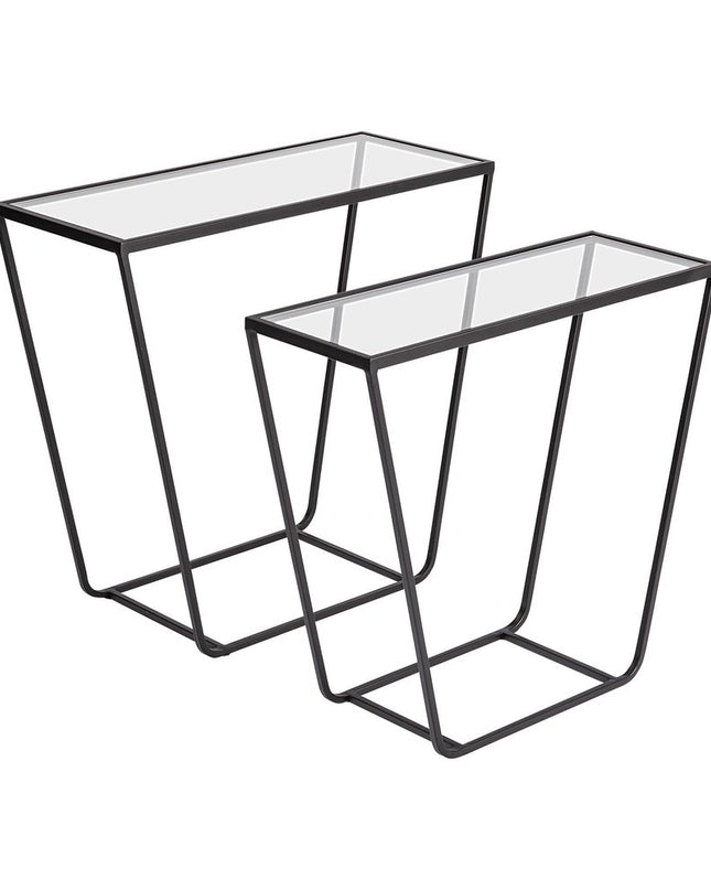 10" Clear Glass Frame Console Table
