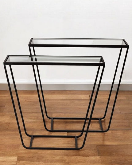 10" Clear Glass Frame Console Table