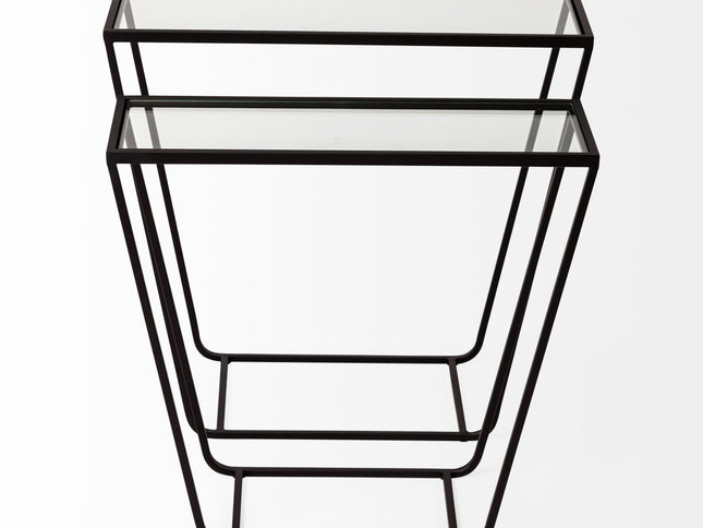 10" Clear Glass Frame Console Table