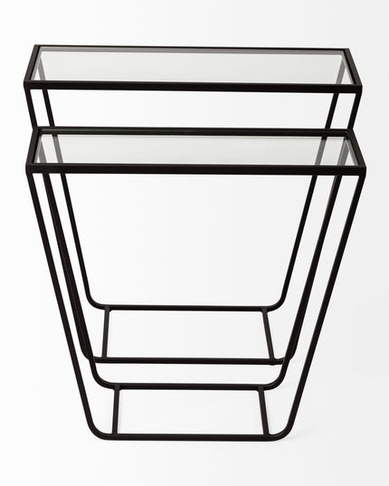 10" Clear Glass Frame Console Table