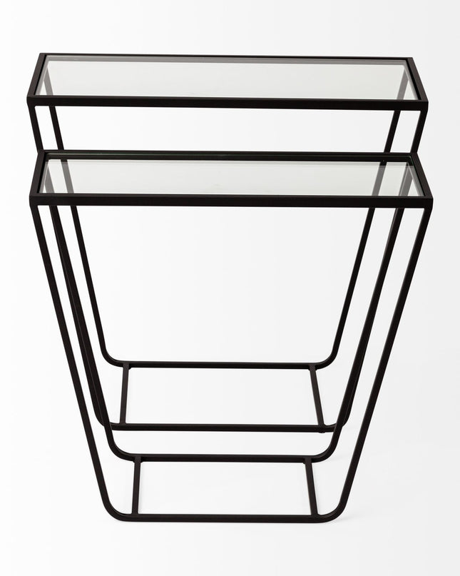 10" Clear Glass Frame Console Table