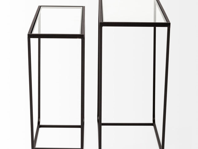 10" Clear Glass Frame Console Table