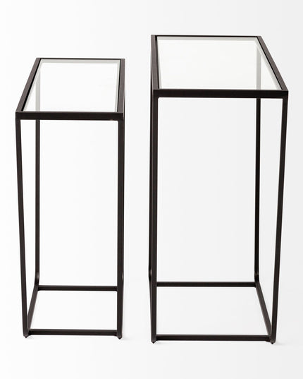 10" Clear Glass Frame Console Table