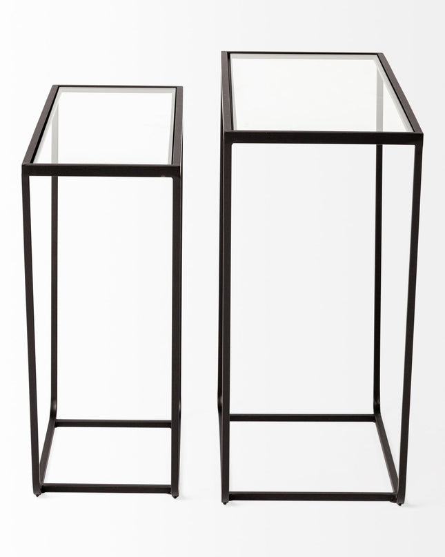 10" Clear Glass Frame Console Table
