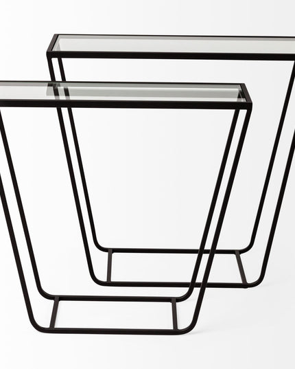 10" Clear Glass Frame Console Table