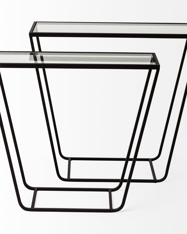 10" Clear Glass Frame Console Table