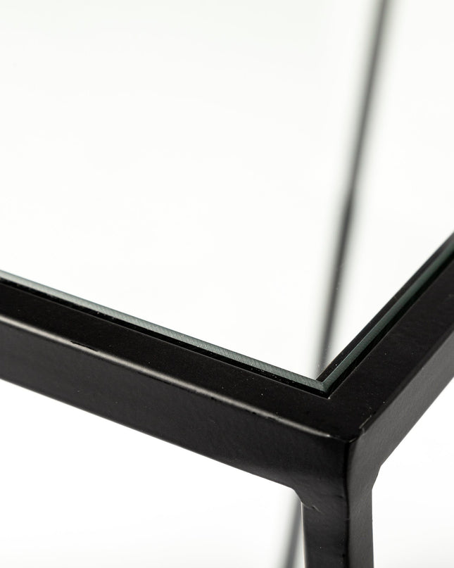 10" Clear Glass Frame Console Table