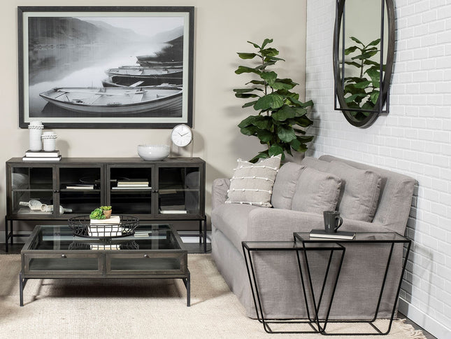 10" Clear Glass Frame Console Table