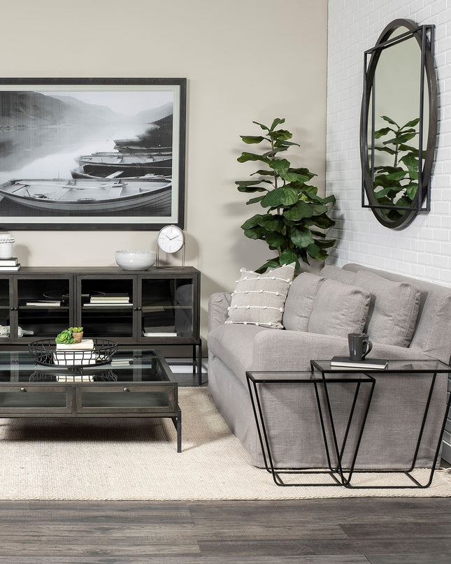 10" Clear Glass Frame Console Table