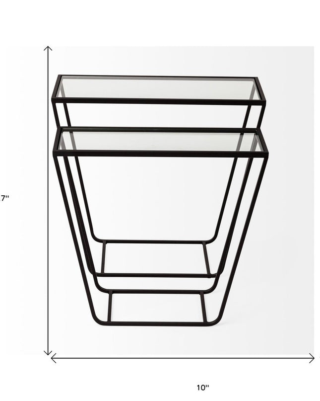 10" Clear Glass Frame Console Table