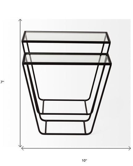 10" Clear Glass Frame Console Table