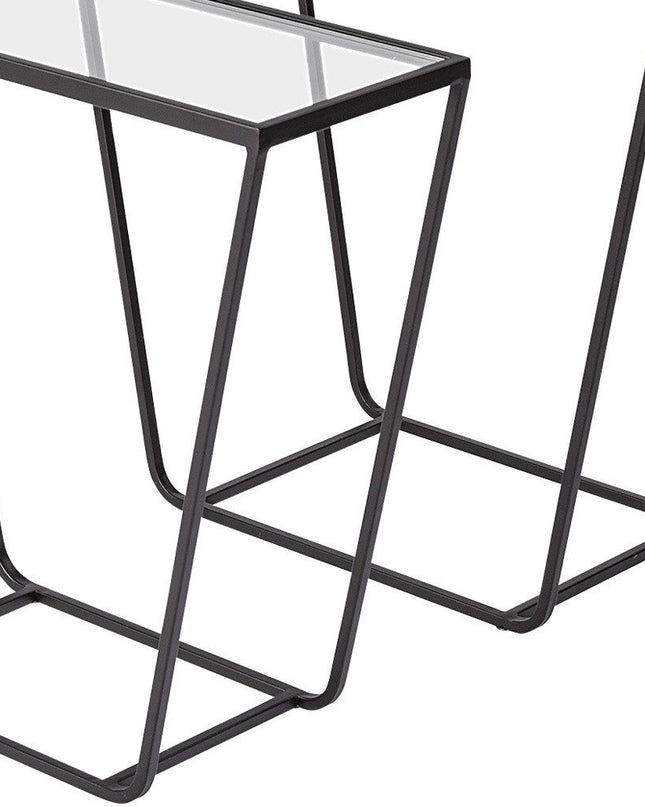 10" Clear Glass Frame Console Table